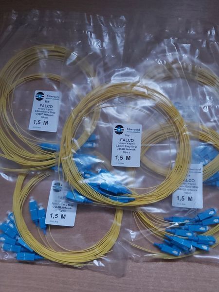 Шнур оптичний sc/upc Pigtail 0,9mm Easy Strip жовтий G652D Network 1,5м FT-F-SCUPC-SM-1.5-Y фото